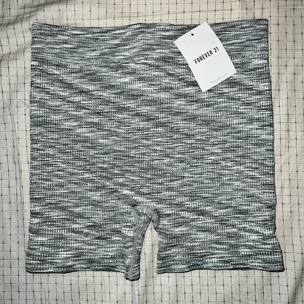 Grey Biker Shorts Casual Leggings Athletic Spandex Size S/M